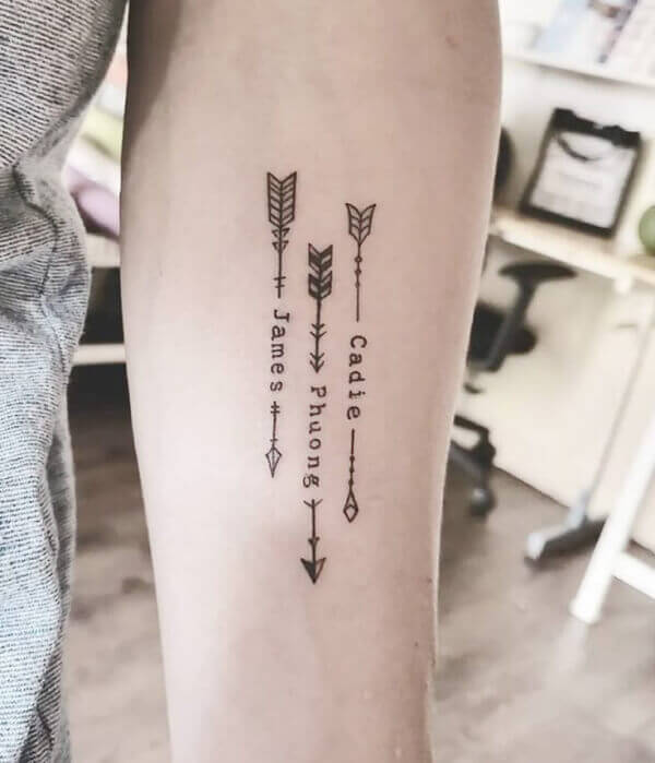 Arrow Name Tattoo