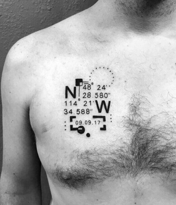 Map Coordinates Tattoo Designs - Trending Tattoo Map Coordinates Tattoo Designs