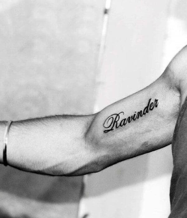 Bicep Name Tattoo