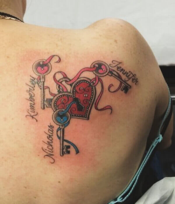 Lock & Key Name Tattoo
