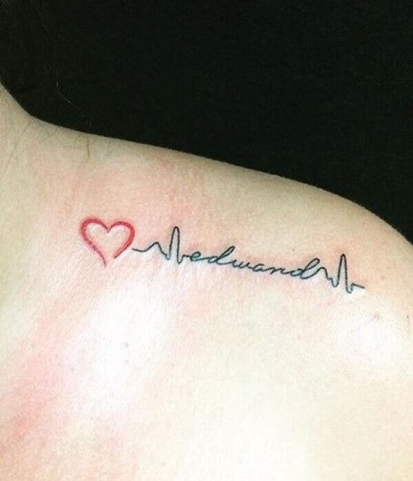 Lifeline Heart Tattoo with Name