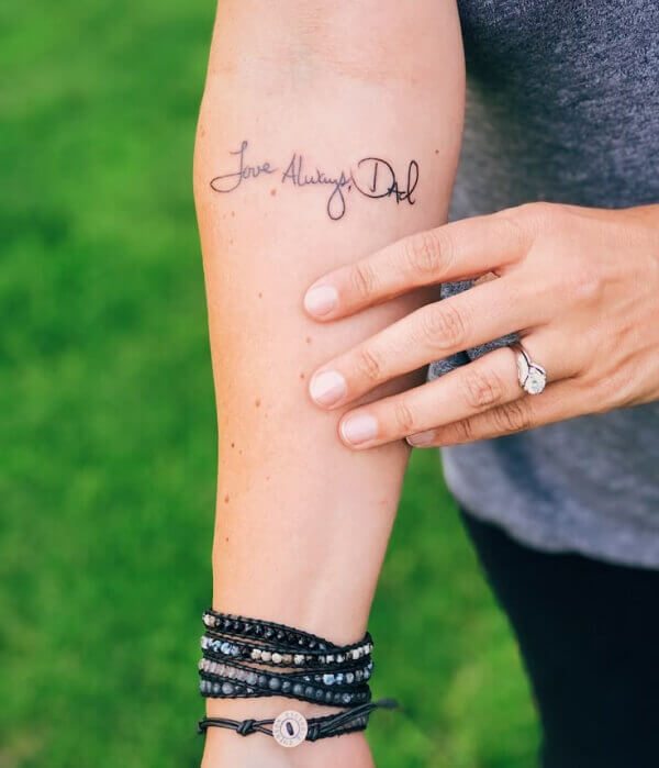 29. Fathers Name Tattoo