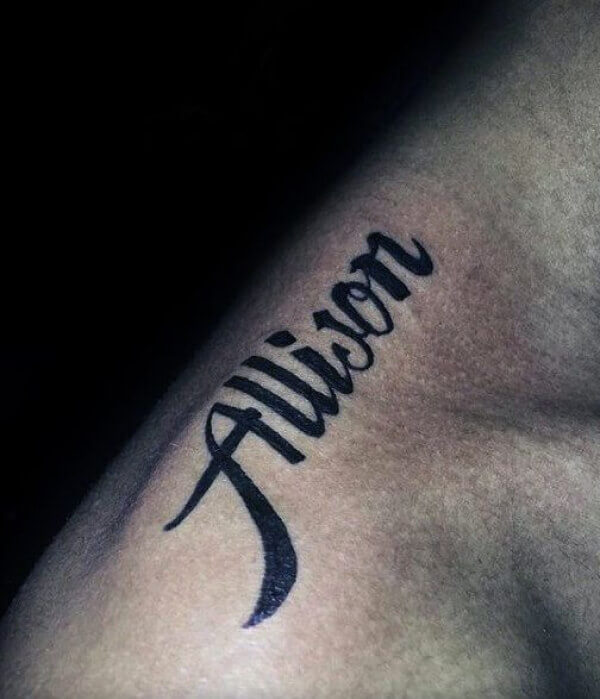 Shoulder Name Tattoo