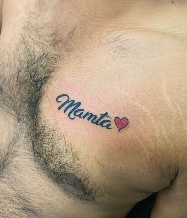 Chest Name Tattoo
