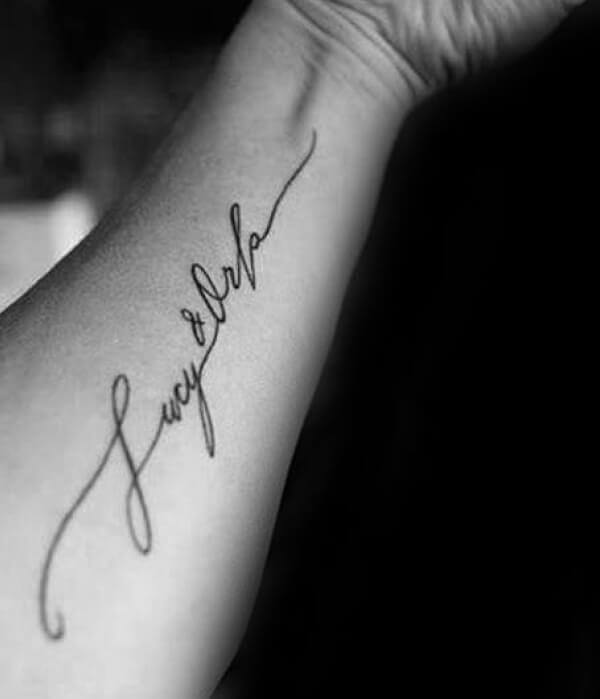 4. Name Tattoo Handwritten Style