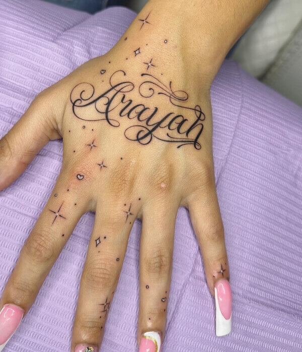 5. Name Tattoo in Calligraphy Pattern