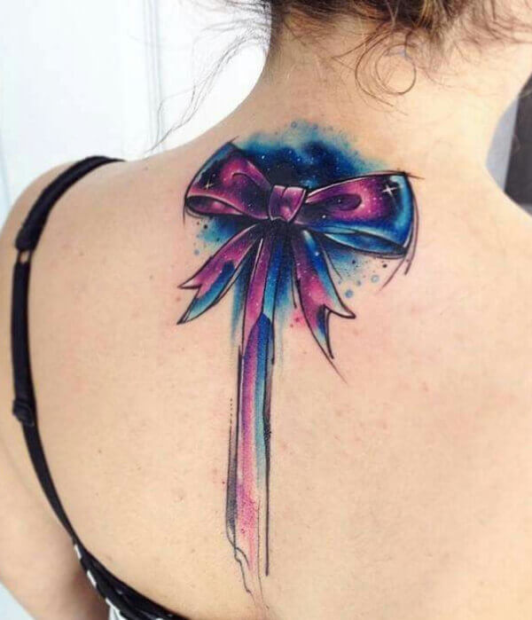 Watercolor Bow Tattoo