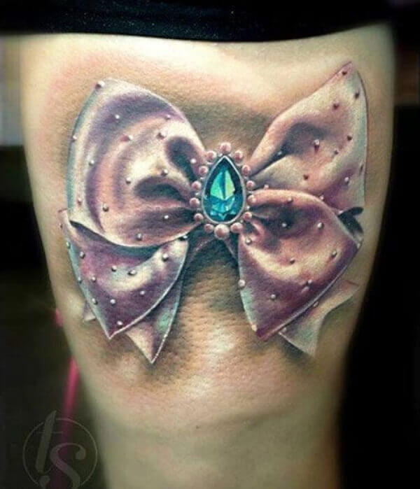 Realistic 3D Bow Tattoo