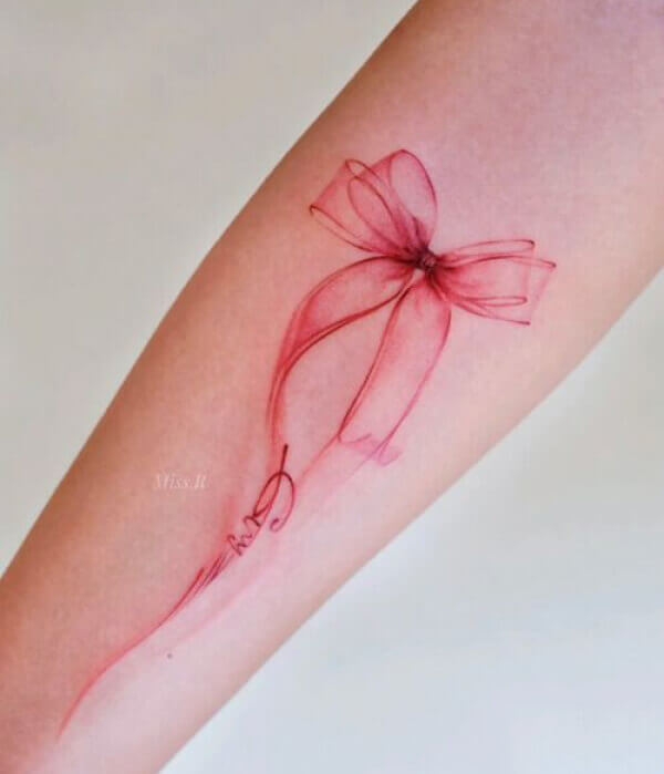 Awareness Bow Ribbon Tattoo