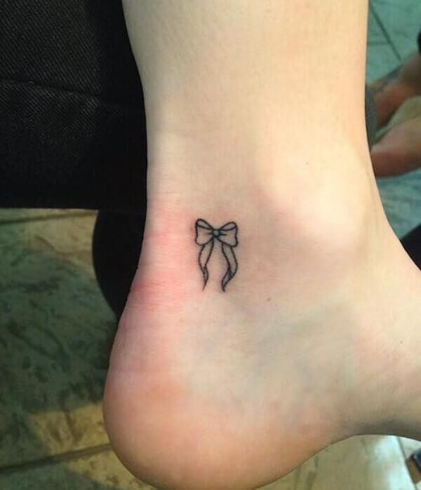 Bow Tattoo on Ankle