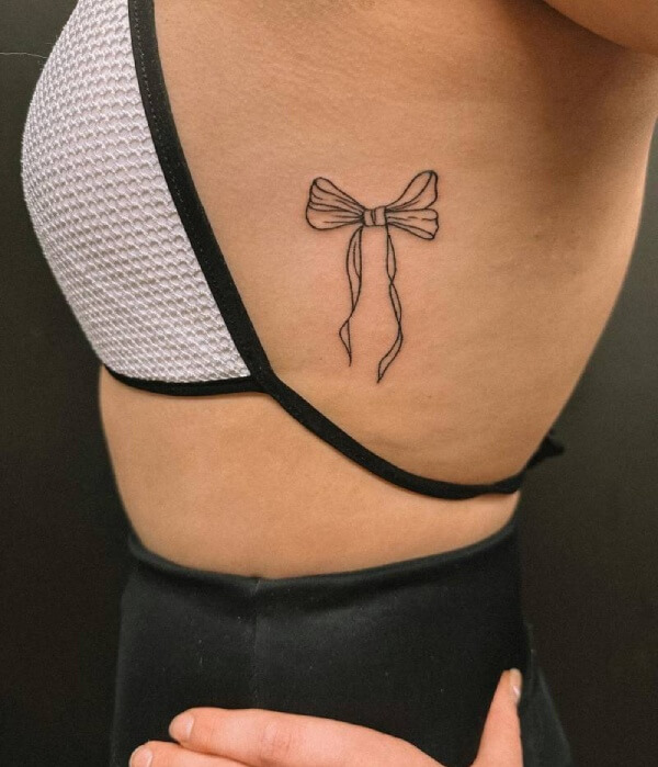 Bow Tattoo on Ribs