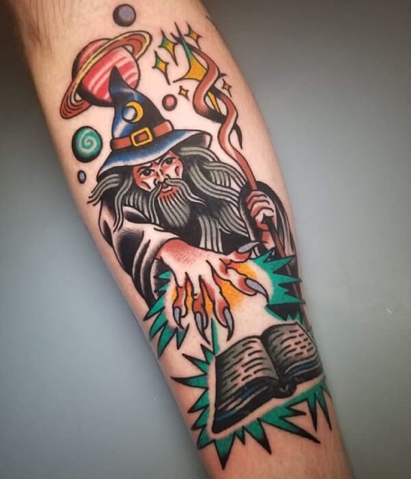 Classic Old Wizard Tattoo - Trending Tattoo Classic Old Wizard Tattoo