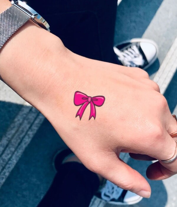 Pink Bow Tattoo
