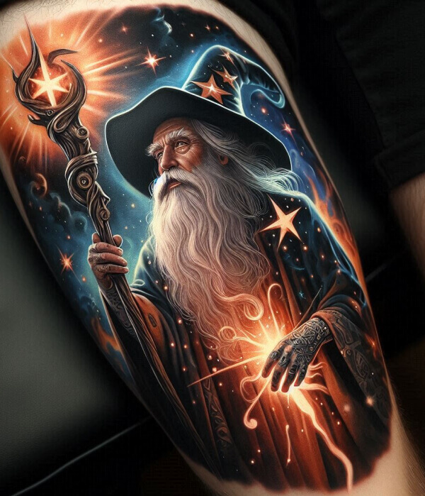 Wizard Commanding the Galaxy Tattoo - Trending Tattoo Wizard Commanding the Galaxy Tattoo