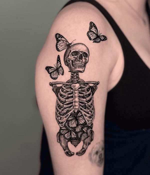 Butterfly Emerging from a Skull - Trending Tattoo Butterfly Emerging from a Skull