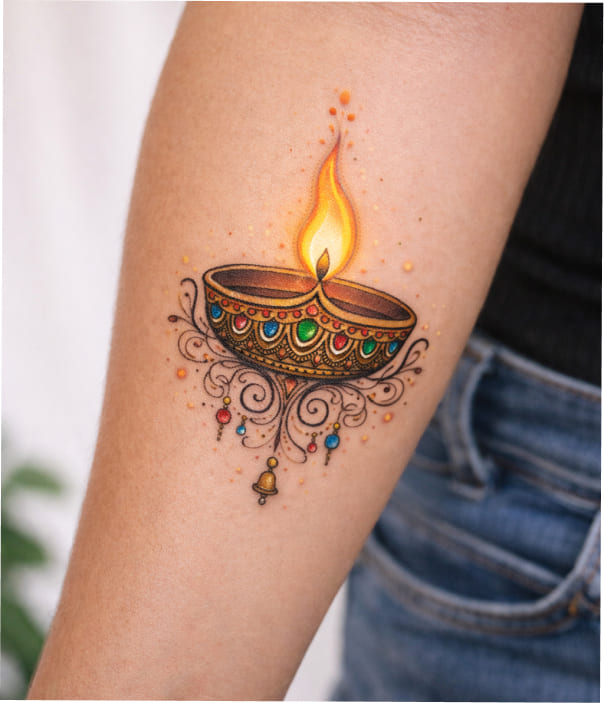 Dīpak or Dīpa Tattoo - Trending Tattoo Dīpak or Dīpa Tattoo