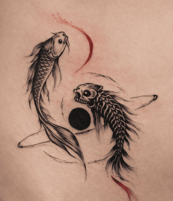 Koi Fish with Grim Reaper Tattoo - Trending Tattoo Koi Fish with Grim Reaper Tattoo