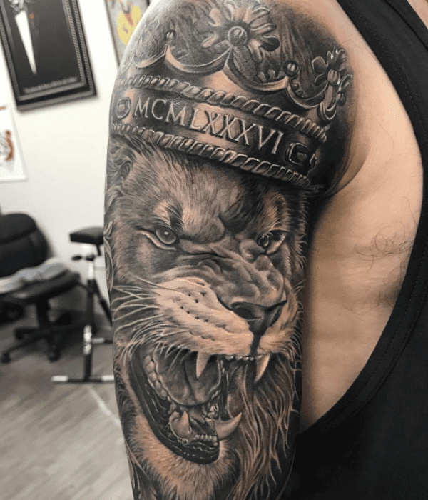 Lion with Crown Tattoo - Trending Tattoo Lion with Crown Tattoo