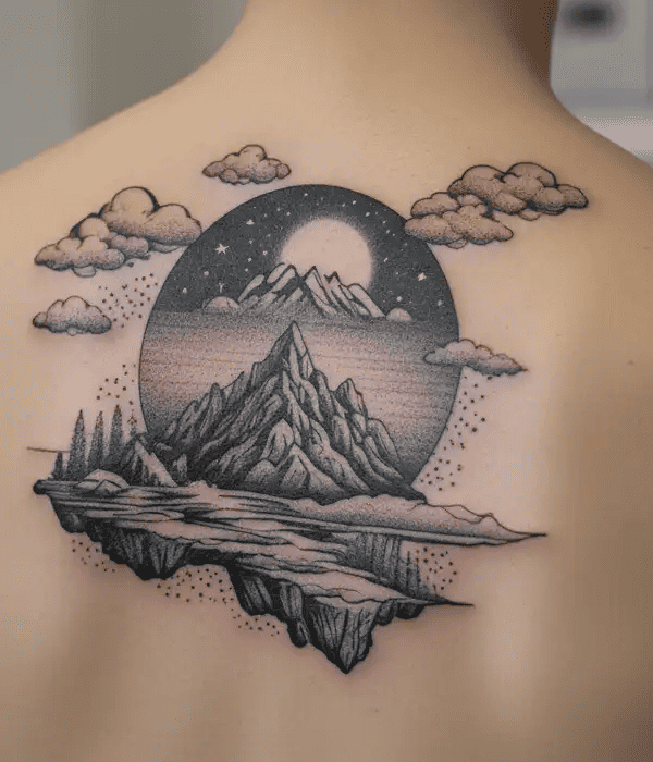 Rising Sun with Cemetery Tattoo - Trending Tattoo Rising Sun with Cemetery Tattoo