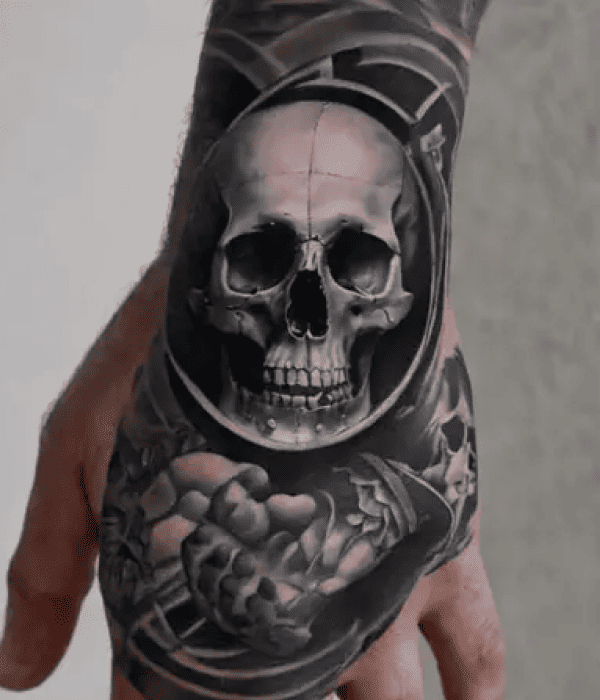 Striking Life and Death Tattoo on Hand - Trending Tattoo Striking Life and Death Tattoo on Hand