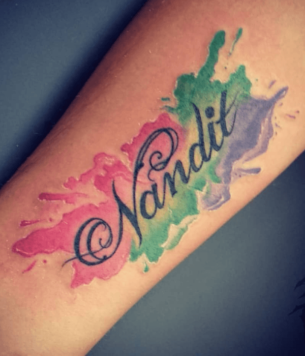 Watercolor-Name-Tattoo
